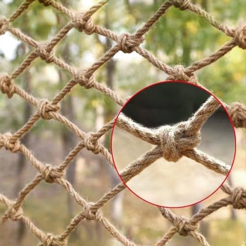 Hemp Rope Ceiling Decorative Net,Natural Jute Decoration Nets for Indoor & Outdoor Garden Balcony,Versatile Treehouse Netting for Child Playground,Durable Wall(Size:4M×9M(13.1FT×29.5FT),Color:Jute)
