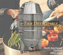 INTSUPERMAI 23.6'' Charcoal BBQ Roaster Grill Silver