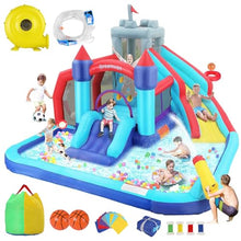AKEYDIY 10-in-1 Inflatable Bounce House with Slide and Climbing Wall