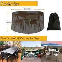 31x32in, Patio Outdoor Table Covers Round, 420D Oxford Fabric Patio Furniture Covers, Outdoor Dining Set Cover, Anti-Fading Cover, for Deck, Lawn (Black 106x43in)