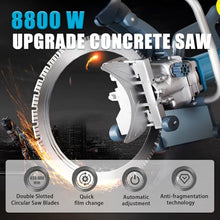 8800 W Concrete Ring Saw | With 2 Diamond Blade& Water Fed Dust Suppression For Granite/Concrete/Marble | Ring Power Cutter Saw- 2m Cut In 3 Min&Automatically Adjust Blade,Bladediameter17.71in