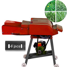 TXMACHINE Hay Chaff Cutter Machine Straw,Cornstalk,Wheat Straw Forage Crop Crusher Grass Silage Machine Farm Helper Machine 400-800kg/h (220V/50HZ with 4 Blades, red Color)