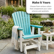 DutchCrafters Slat Fan Back Poly Adirondack Glider Outdoor Patio Chair (Black & Cedar)