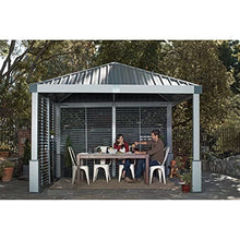 Sojag Outdoor 12' x 12' Nanda Louver Wall Hardtop Gazebo Sun Shelter Gray