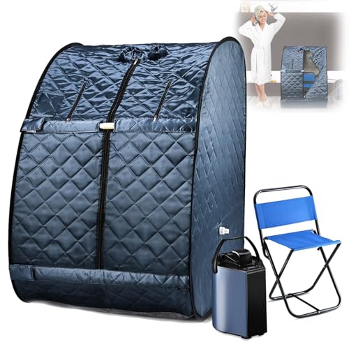 MFYDPP Portable Steam Sauna,Indoor Sauna Tent for Home Spa Relaxation,Boost Health and Recovery,with 3L Sauna Steamer, Remote Control, Folding Chair