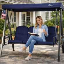 Kozyard Herbert Deluxe 3-Seat Patio Porch Swing Chair with Stand