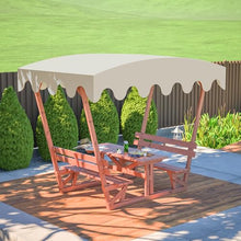 KEIKI Outdoor Waterproof Solid Wood Picnic Table and Bench Set with Removable Canopy, Outdoor Picnic Table Set for Patios, Gardens, Decks, Parks, Beaches