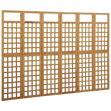fsahslih 6-Panel Room Divider and Trellis for Climbing Plants, Solid Fir Wood Privacy Screen, 95.5" x 70.9" Folding Decorative Trellis for Indoor Patio and Garden Living Spaces