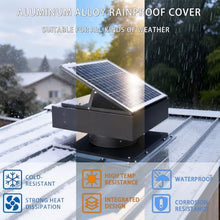 AMZSTAN 14" Solar Attic Exhaust Fan 60W Monocrystalline Roof Vent, 2500m³/h High Airflow Solar Powered Ventilator with Remote, 3-Speed & Auto Temp Control for Attic Barn Greenhouse
