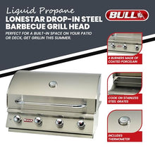 Bull Outdoor Products Lonestar 60,000 BTU Drop-In Grill Head – Stainless Steel, Liquid Propane
