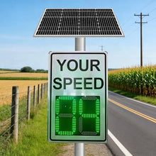 Radar Feedback Sign, 60x90cm(23.6x35.4in) Solar Powered Your Speed LED Radar Speed Display Sign, Applicable to Highways, Speed-Limited Roads