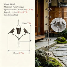 RNLFSP Custom Pure Copper Bird Rain Chain for Garden/Patio/Water Feature