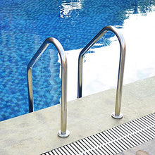 Swimming Pool Escalator 304 Stainless Steel Above Ground Swimming Pool Ladder Equipment with 3 Anti-Skid Protection Swimming Pool Steps Embedded/Silver / 50cm (Silver 50cm)