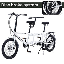 GOJLEX Foldable Tandem Bike 20”City Folding Bicycle White