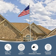 Super Tough USA-Made 25ft Heavy Duty Flag Pole Satin