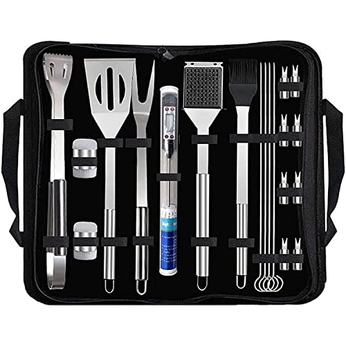 SDVantage BBQ Grill Accessories Set20 PCS BBQ Grill Tools Set, Stainless Steel Grill Set with Thermometer & Storage Bag,Complete Grilling Accessories in Portable Bag