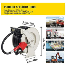 Fuel Hose Reel 33-66 FT Retractable Diesel Cord Reel W/Automatic Refueling Gun for Garden Watering Car Tank Truck Washing Durability, Efficience(66 ft 0.75 inch)
