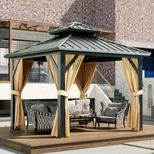 Euker 10x10 FT Outdoor Hardtop Gazebo Brown