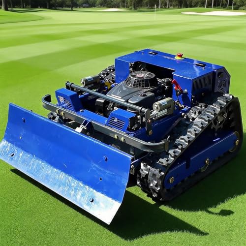 NUOYU 7.5HP Petrol RC Mower with Plow 700m Remote 55cm Deck 2-15cm Height 45° Slope Self-Developed Circuit for Garden Farm