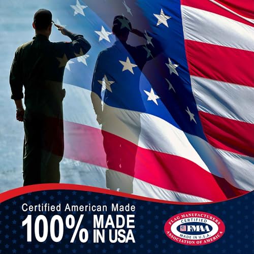 American Flag 15x25 Made in USA – Heavy Duty 2-Ply Polyester Outdoor Flag, Applique Stars & Sewn Stripes, Durable Canvas Header with Rope and Thimbles – Collins Flags