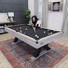 American Legend Kirkwood 90” Billiard Table with Rustic Finish, K-Shaped Legs and Black Cloth Brown