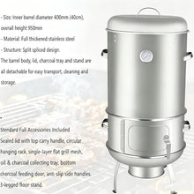 Drum Smoker and Grill, BBQ Charcoal Smoker Grill with Thermometer