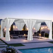 ADRERIC Louvered Pergola 12'x20' Outdoor Pergola with Roof, Heavy Duty Aluminum Frame & Waterproof Curtains, Hardtop Gazebo with Adjustable Louvers for Patio, Deck and Backyard, White