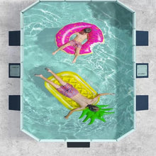 Framed Swimming Pools, Foldable Inflatable-Free Family Swimming Pool, Large Full-Sized Rectangular Pool for Adults Pet Dog, Portable for Backyard Garden Outdoor Water Playing ( 185*138*53cm)