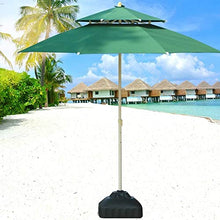 A1DFDFGOQSFG Parasols 9' Beach/Pool/Garden/Patio Umbrella Double Top, Water/UV-Resistant Market Outdoor Table Umbrella (Color : Blue, Size : 9 Ft/270cm) (Green 9 Ft/270cm)