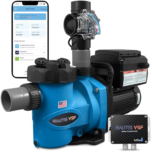 Nautis VSF™ 1.65 HP Variable Speed Pool Pump with FlowVis™ Flow Meter, Adaptive Flow™ Technology, Smart App Control, Drop In Replacement, 115/230V, 2” Ports