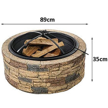 MNSSRN Outdoor Landscape firewood Warmer, Circular Charcoal Wood Heating Straw Imitation Stone Wood Graphic Stove Garden Hotel Decoration,A