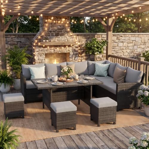 Wisteria Lane 7 Piece Patio Furniture Set, Patio Sectional for All Weather