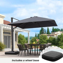 OROTLECT 120'' Square Cantilever Umbrella With Wheeled Base,Gray