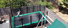 Galactic Xtreme Gymnastic Rectangle Trampoline with Safety Net 10x23 Ft Black and Green