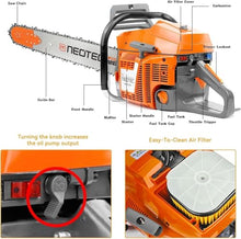 NEO-TEC NH8120 Chainsaw Gas 120cc Gas Powered Chainsaw with 36 Inch Bar, 8.4hp 6.2kw Big Large 2-cycle Motosierra De Gasolina for Extreme Logging Cutting, All Parts Fit for Husqvarna 3120 Xp
