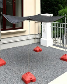 Elitix No Dig Sunshades Brackets for Ground, Outdoor Events Sun Shade Pole Retractable, Deck Shade Hardware Poles for Shade Cloth(Red,230CM/7.5FT/40KG)