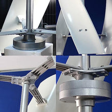 CHRISK 8000W Vertical Wind Turbine Generator 3 Blades, Energy MPPT Controller for Home Factory Use (220V with Controller, White),24V