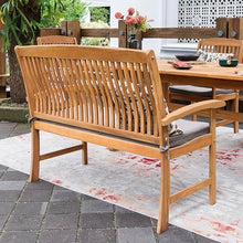 Cambridge Casual Caterina Teak Wood 6-Piece Outdoor Dining Set with Bench Natural Teak/Beige Cushion