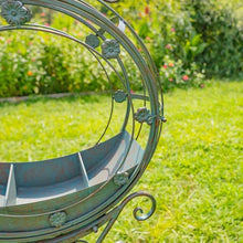 Zaer Ltd. Set of 2 Tall Round Metal Planters with Removable Trays Freestanding Indoor Outdoor Garden Decor (Verdi Green)