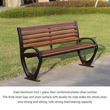 TGBHM 3-Seater Outdoor Garden Bench 59-Inch Weather-Resistant Metal Porch Chair Cast Aluminum Frame Load-Bearing 1200LBS with Backrest and Armrests,Glass Fiber Reinforced Plastic-One Size