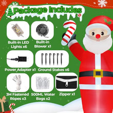 12FT Christmas Inflatable Outdoor Decoration, Santa Christmas Inflatable with Build-in LEDs for Xmas Party Outdoor Yard Garden Lawn Winter Decor