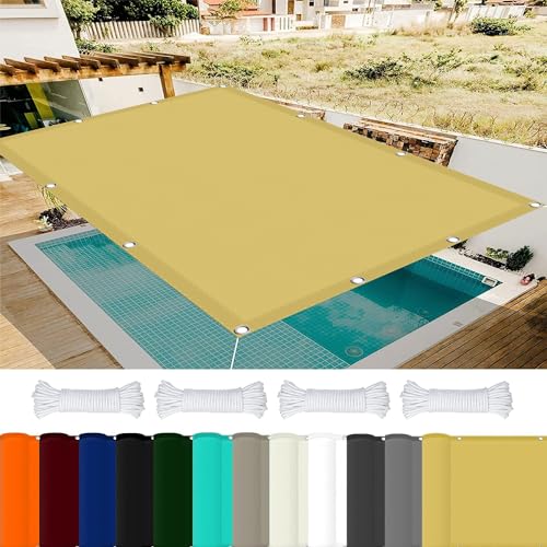 GJZDPMY Square Sun Shade Sail 4x6.7m 98% UV Protection Durable Polyester Free Rope Included Ideal for Outdoor Parties Cream Color Patio Umbrella