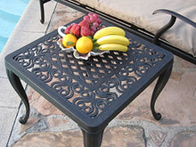 Grand Patio Furniture Perris Collection Cast Aluminum Corner Table for Chaise Lounge, Deep Seating, Side, or End Table
