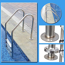 Swimming Pool Handrail 304 Stainless Steel Pool Ladder for 1-1.4m Pool Tube Wall Thickness 1mm 250lbs Load Capacity/Silver / 3 Step (Silver 3 Step)