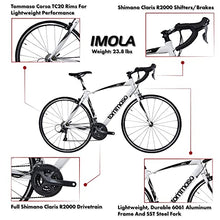 Tommaso Imola - Sport Bike Performance Aluminum Road Bike, Shimano Claris 24 Speeds Road Bicycle - White