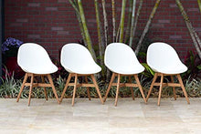 Amazonia Angus Deluxe 9-Piece Rectangular Patio Dining Set Teak Wood White Chairs
