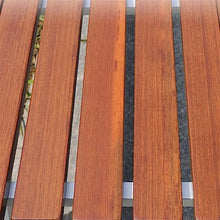 Park Patio Seat Solid Wood Park Chair 62.9 Inch 2 Seat Outdoor Leisure Bench Backless With Durable Stainless Steel Legs And Thickened L