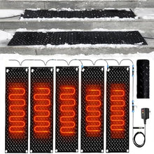 1/2/3/4/5Pcs Heated Snow Melting Mats for Entrances - 10inx30/35.4/48in Outdoor Stairs- Non-Slip Winter Removal and Ice Melt Products -Snow Melting Mats, for Winter Snow Removal(5Pcs,10x30in/(25.4x76.