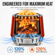 ACACIA Outdoor Stove, Outdoor Wood Burning Bonfire Firepit Portable Stainless Steel Fireplace with Carrying Bag for Outside, Patio & Backyard