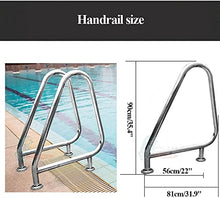 Pool Handrail Handle Grab Rails Swimming Swimming Pool Handrails Spa Deck Rails, Stainless Steel 3- Bend Safety Handrails, (Size : 81x90cm)